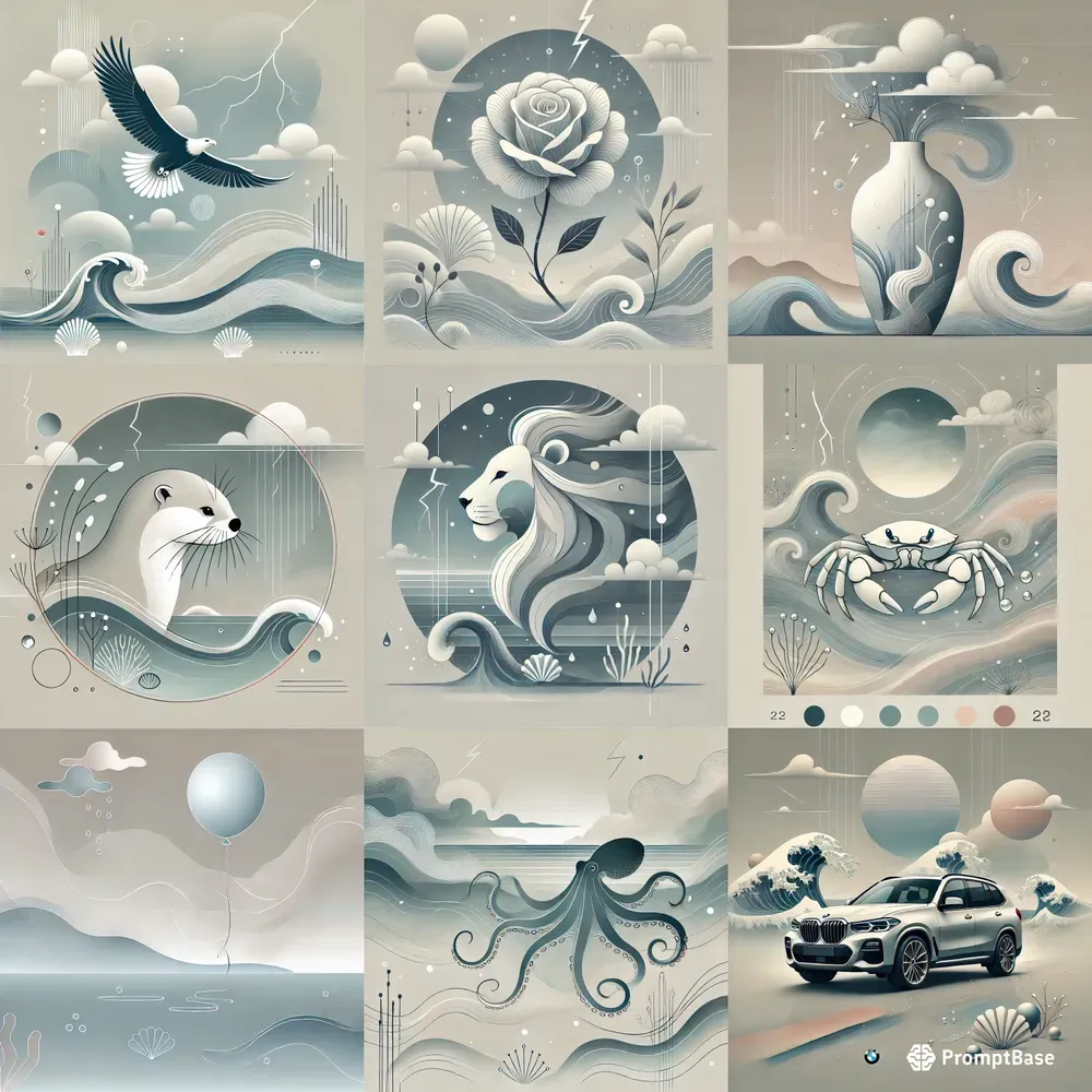 Oceanic Serenities Minimalist Magic