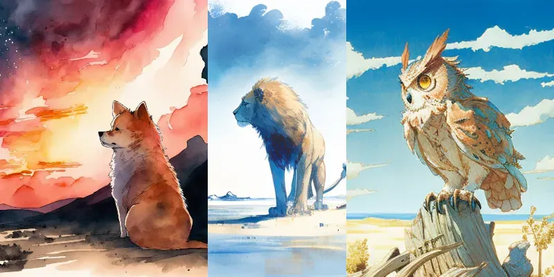 Kawaii Watercolor Animal Illustrations generated by undefined