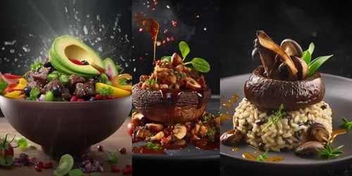 Vegan Gourmet Food Photography Packs generated by midjourney