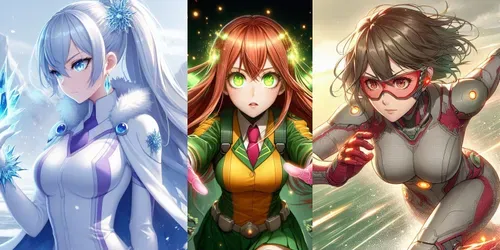 Anime Manga Superpower School Heroines generated by dalle