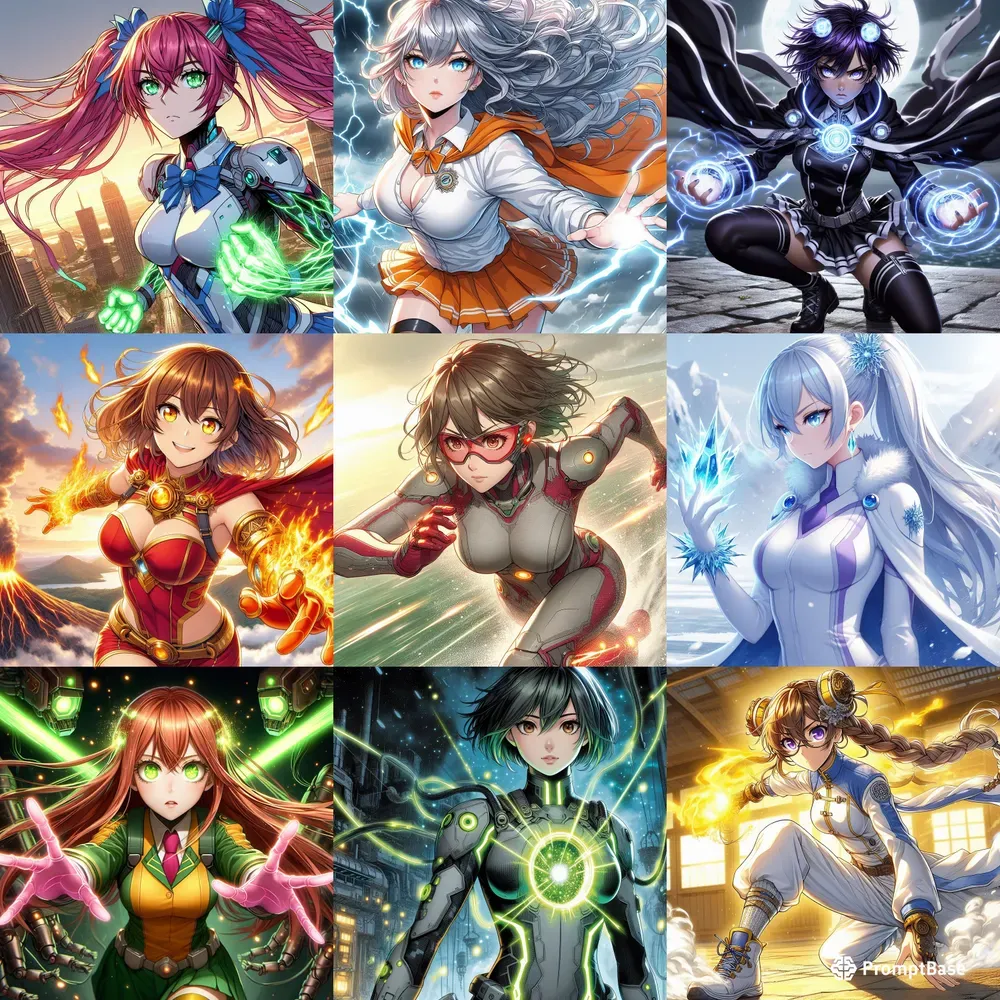 Anime Manga Superpower School Heroines
