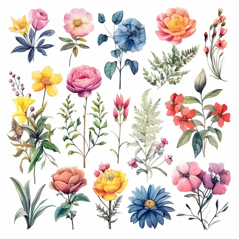 Watercolor Boho Clip Art Illustrations
