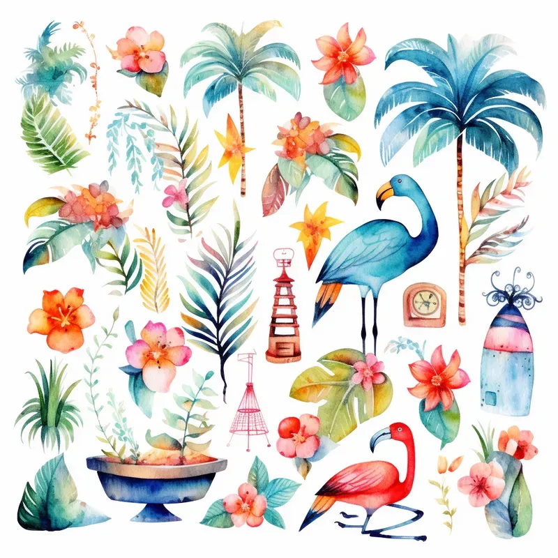 Watercolor Boho Clip Art Illustrations