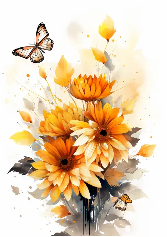 Abstract Art Modern Watercolor Paintings