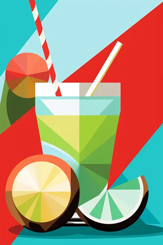 Modern Colorful Fruit And Drinks Posters