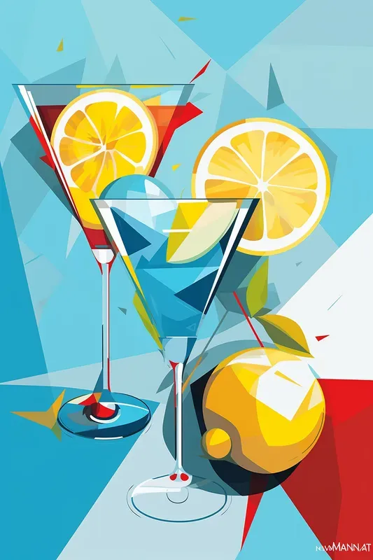 Modern Colorful Fruit And Drinks Posters