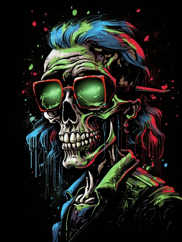 Color Splash Vector Skull Shirt Designs