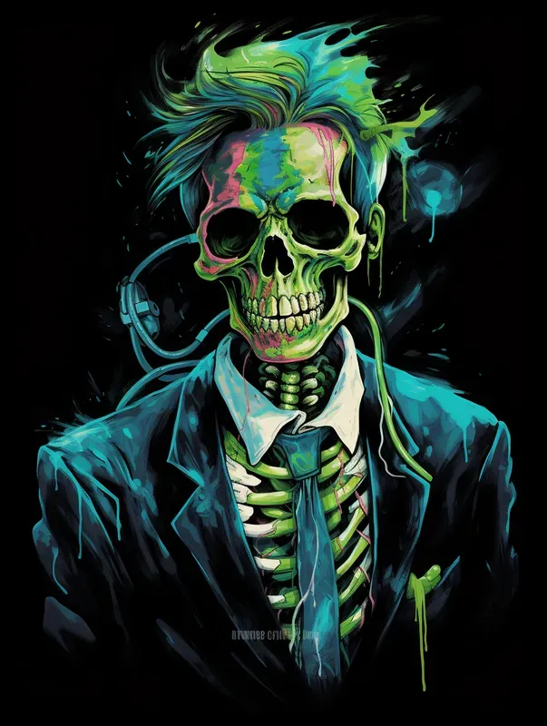 Color Splash Vector Skull Shirt Designs