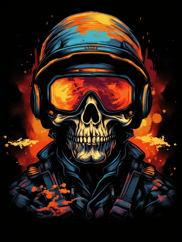 Color Splash Vector Skull Shirt Designs