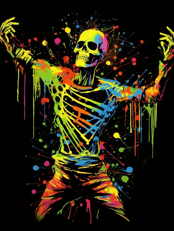 Color Splash Vector Skull Shirt Designs