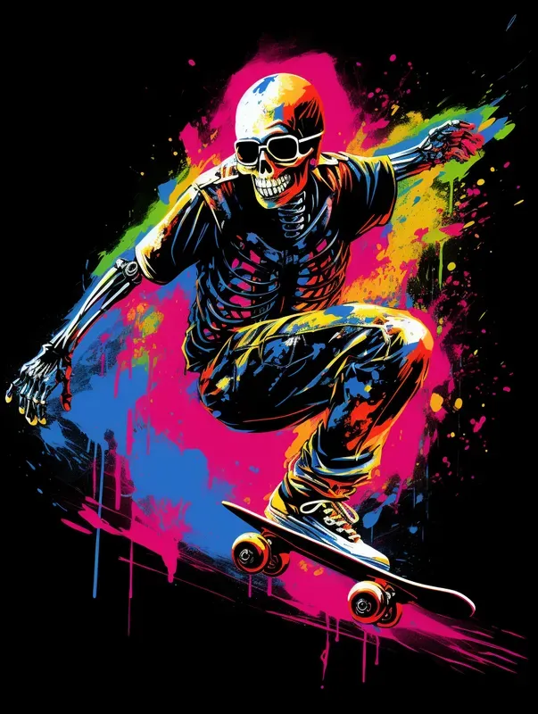 Color Splash Vector Skull Shirt Designs