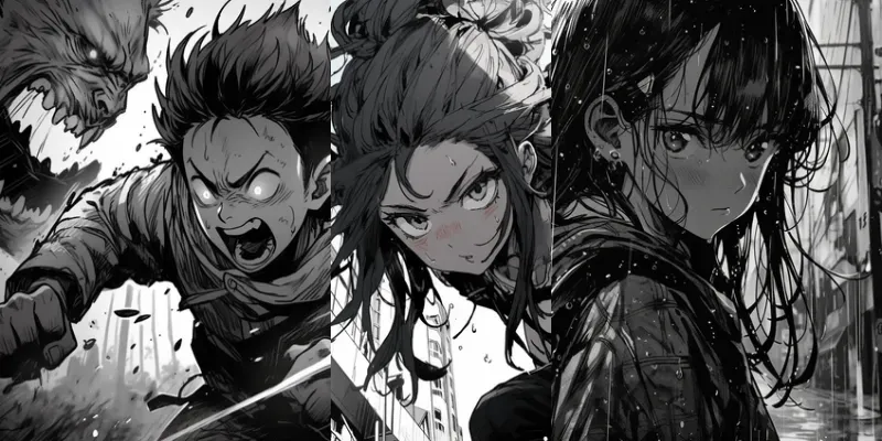 Closeup Shots Anime Manga Comic Pages generated by undefined