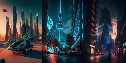 Futuristic Cities generated by midjourney
