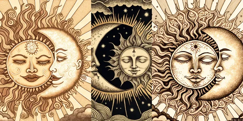Sun And Moons Illustration Design generated by undefined