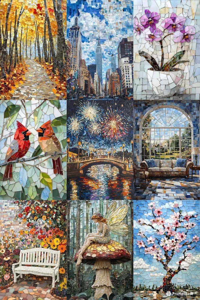 Charming Broken Glass Mosaic Art