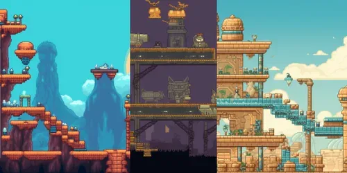 Pixel Playground Retro 16bit Levels generated by midjourney