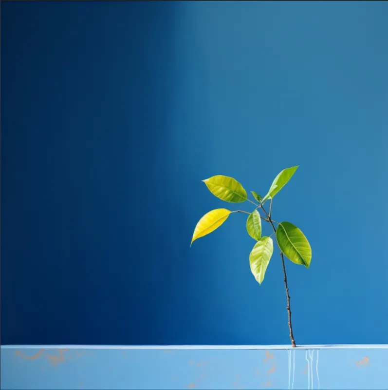Minimalist Leaves On Plain Backgrounds