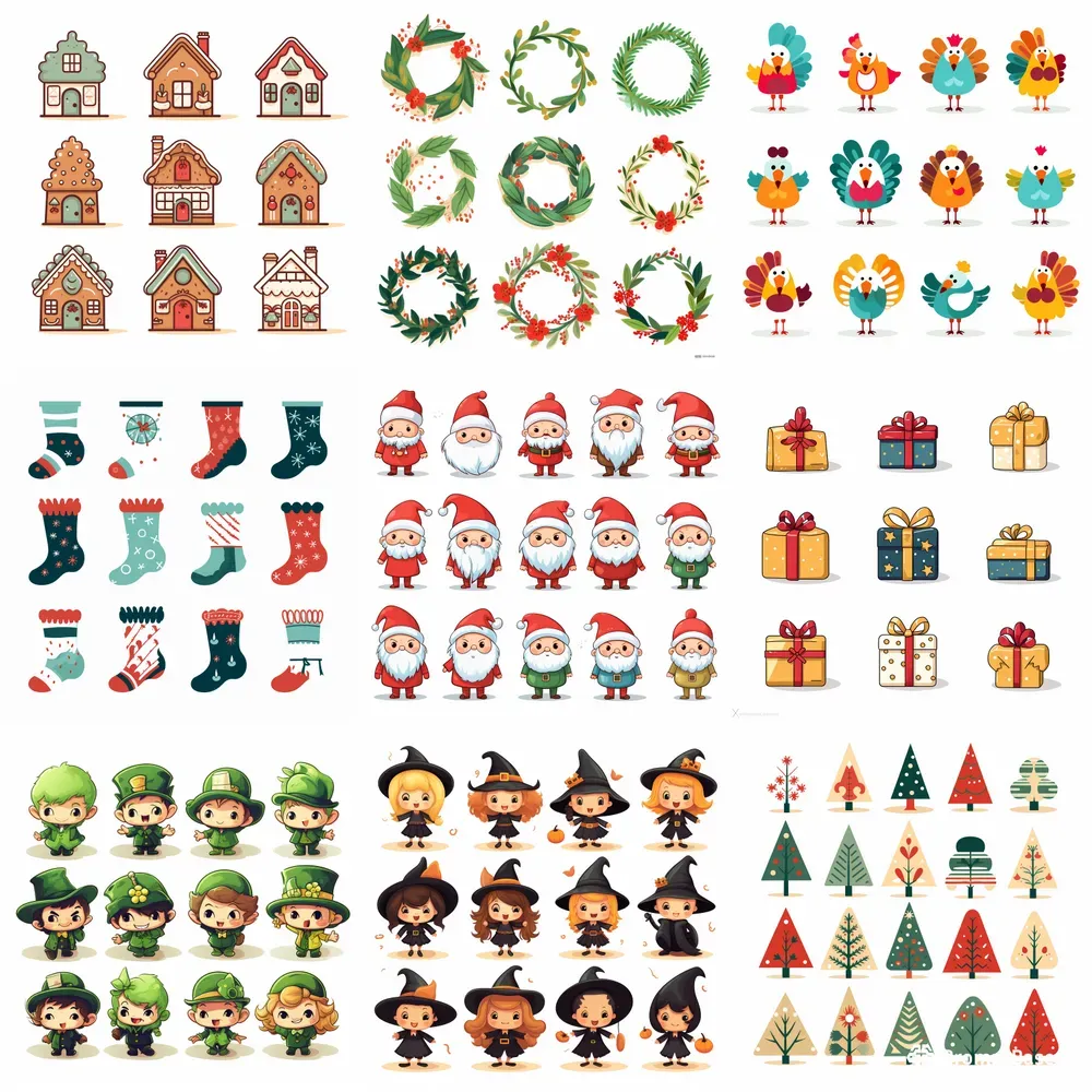 Cute Little Character Icons Vectors