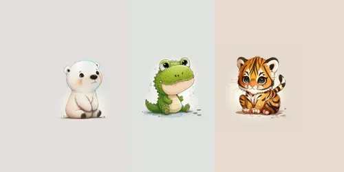 Cute Cartoon Animals generated by midjourney