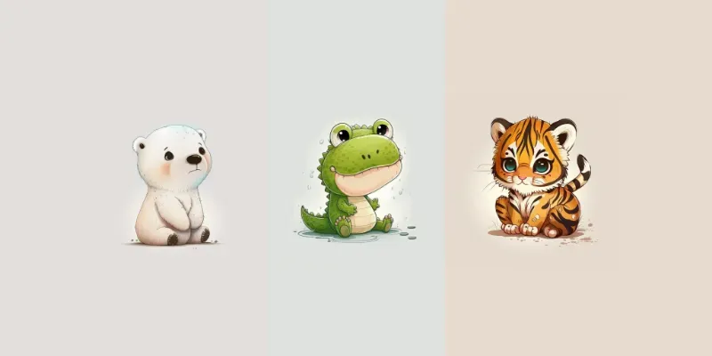 Cute Cartoon Animals generated by undefined
