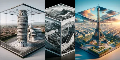 Modern Wonders In 3D Cubes generated by dalle