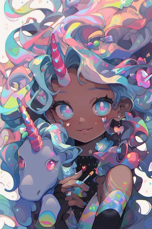 Neon Color Anime Portraits
