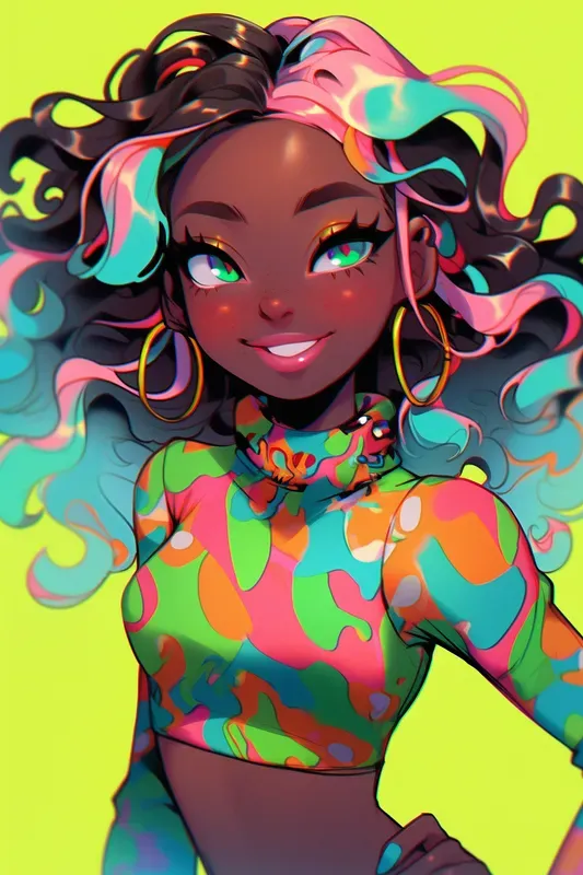 Neon Color Anime Portraits