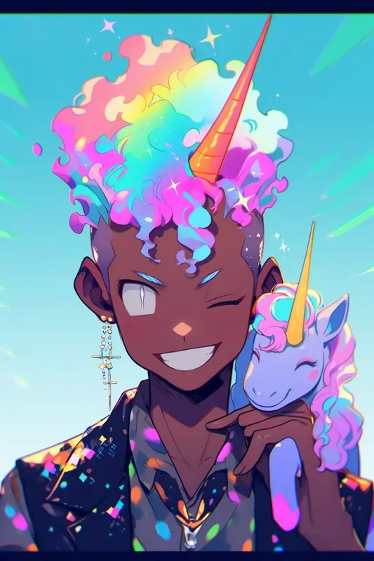 Neon Color Anime Portraits