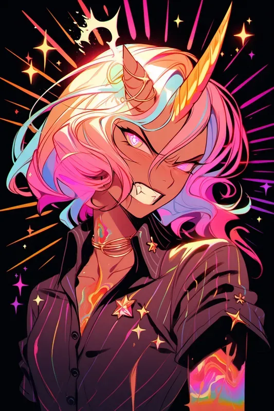 Neon Color Anime Portraits