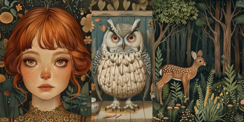 Vintage Storybook Art Scenes generated by undefined