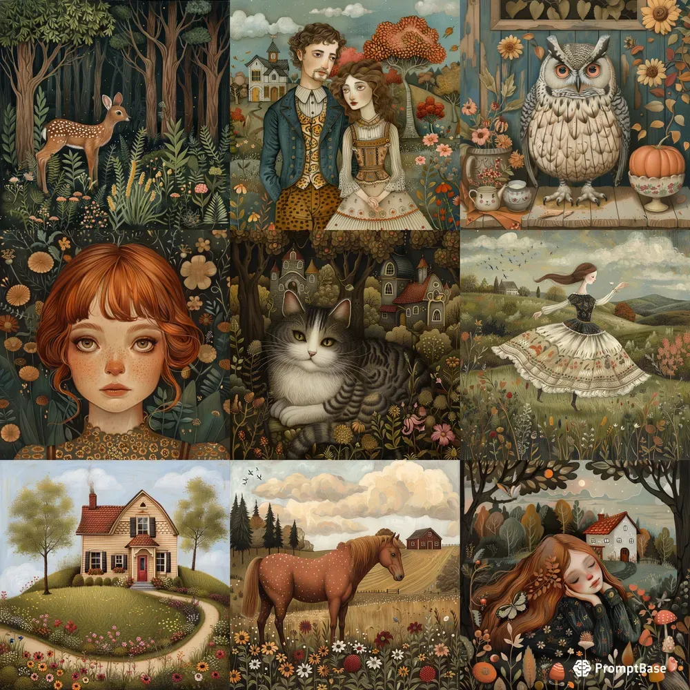 Vintage Storybook Art Scenes