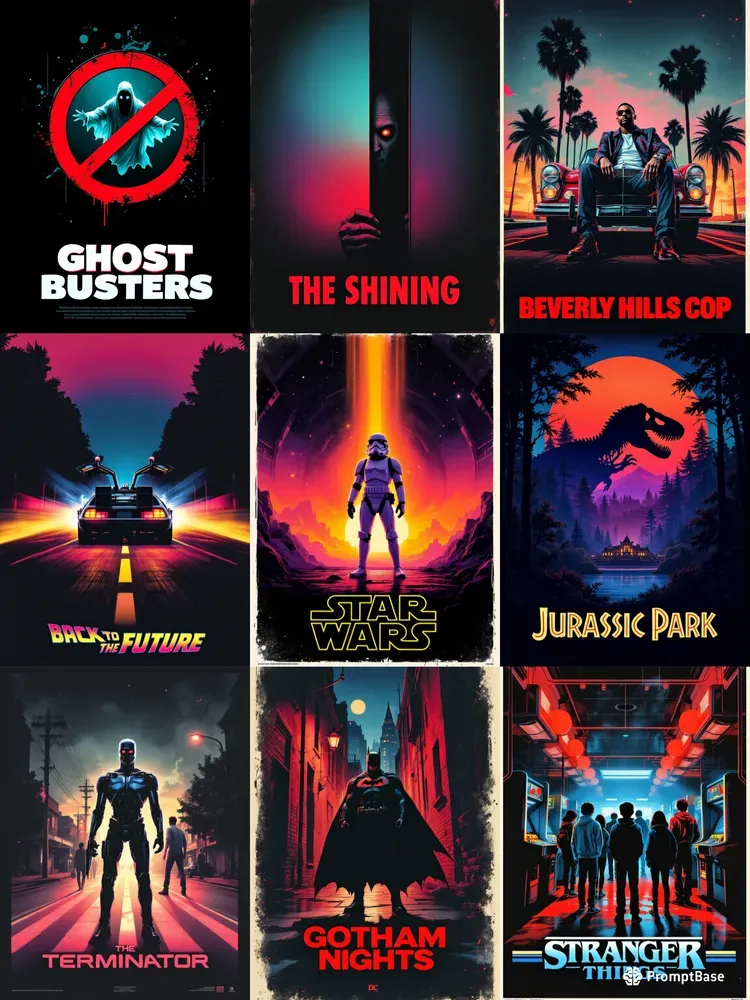Retro 80s Movie Posters