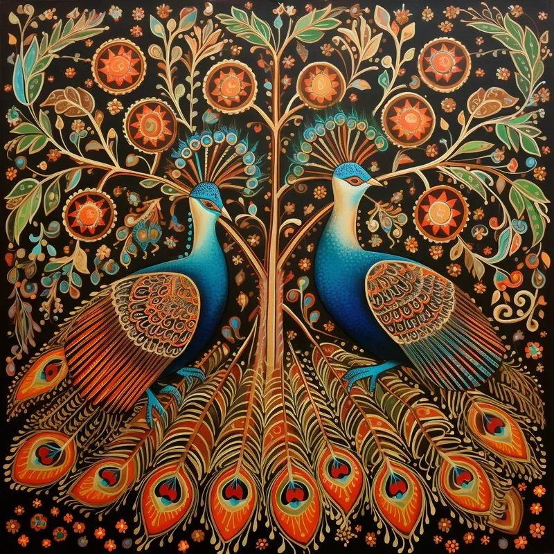 Stunning Traditional Folk Art Painting