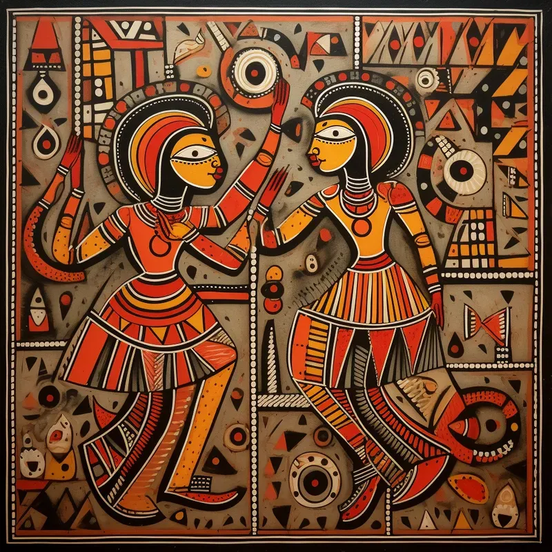 Stunning Traditional Folk Art Painting