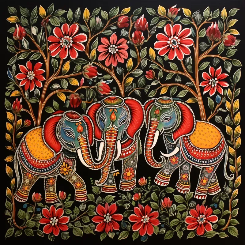 Stunning Traditional Folk Art Painting