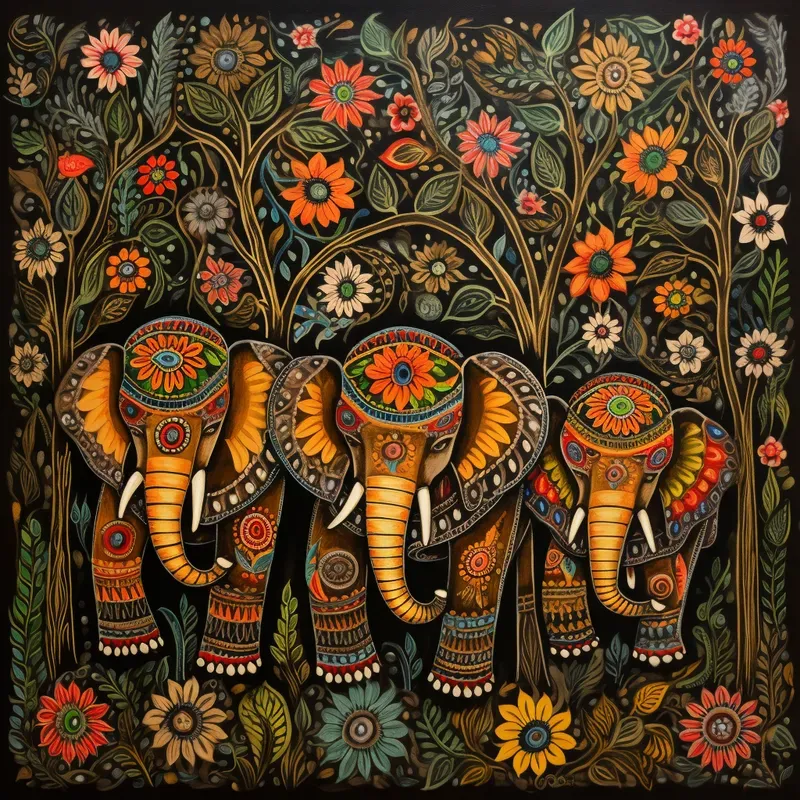 Stunning Traditional Folk Art Painting