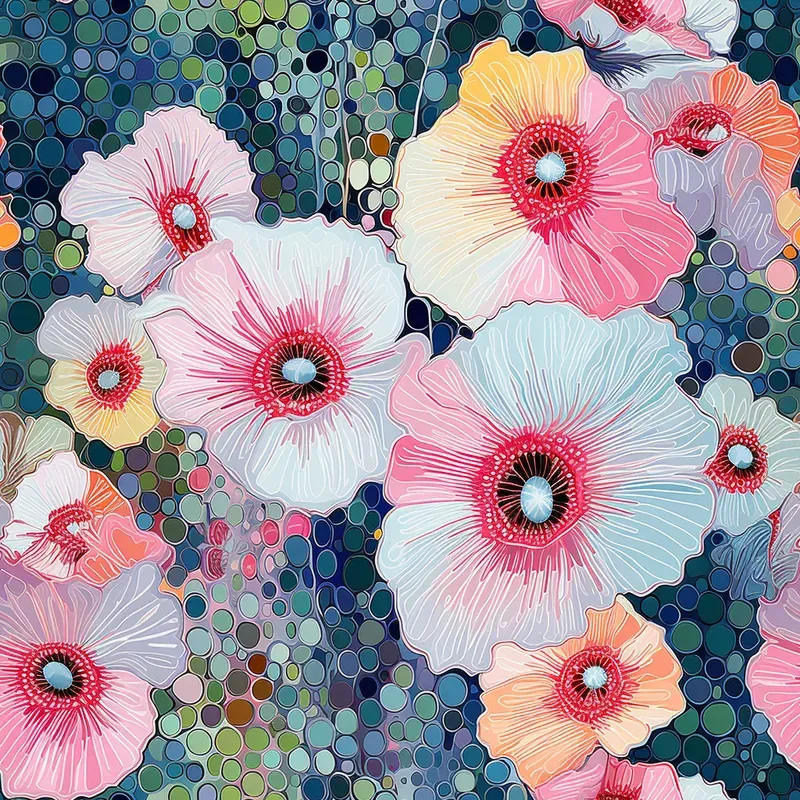 Floral Art Defined By Recursion Patterns