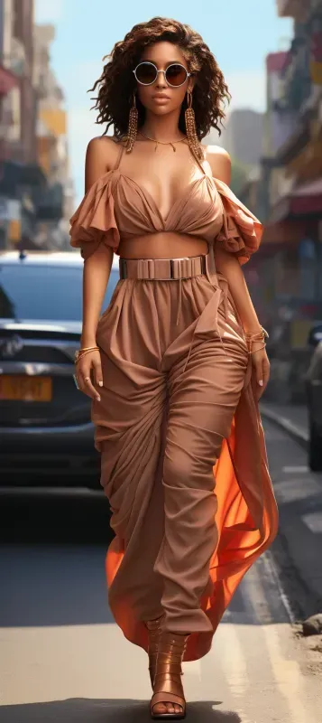 Any Beautiful Fashion Model Walking Pose