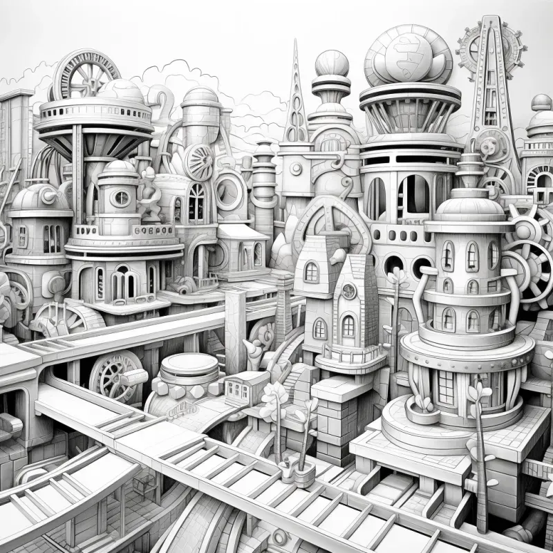 3D Adult Coloring Book Pages Any Scenes