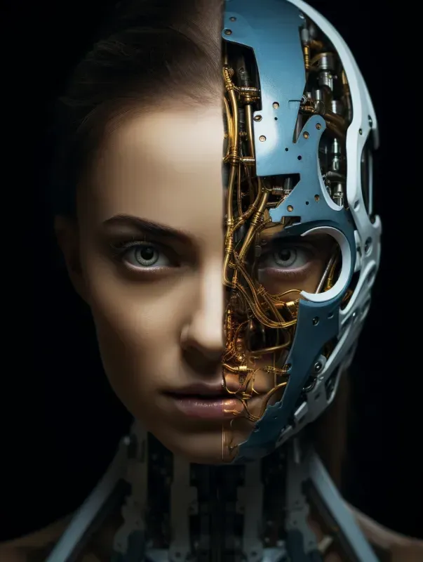 Human Robot Face Portrait Any Ethnicity