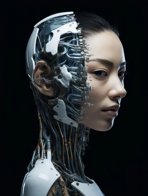 Human Robot Face Portrait Any Ethnicity