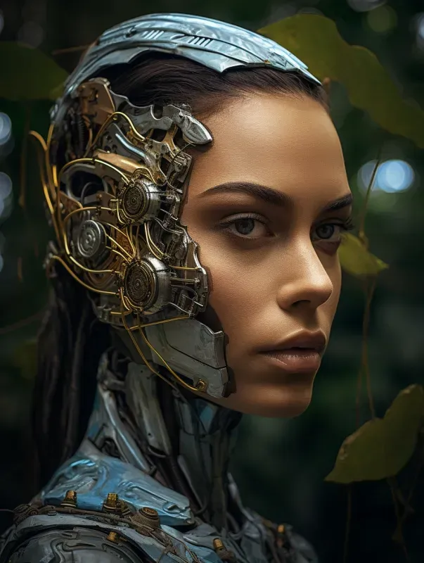 Human Robot Face Portrait Any Ethnicity