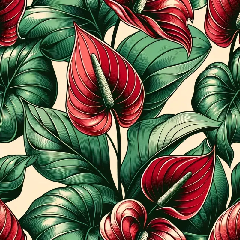 Seamless Vintage Tropical Floral Patterns