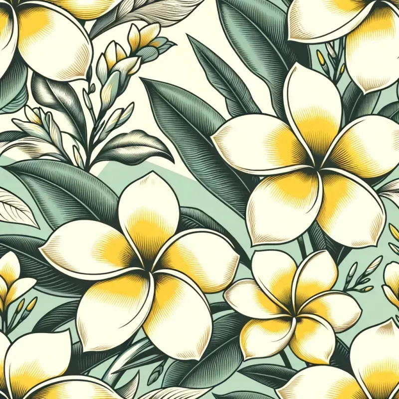 Seamless Vintage Tropical Floral Patterns