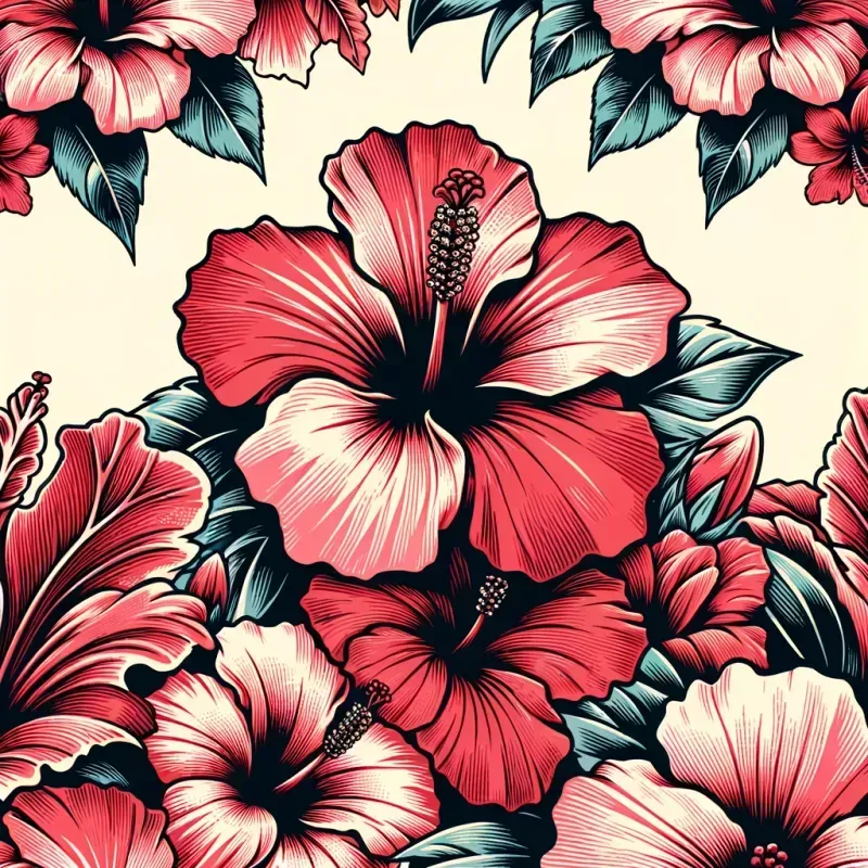 Seamless Vintage Tropical Floral Patterns