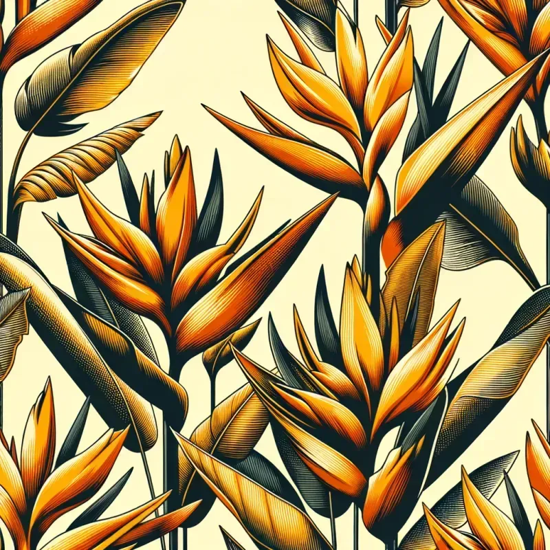 Seamless Vintage Tropical Floral Patterns