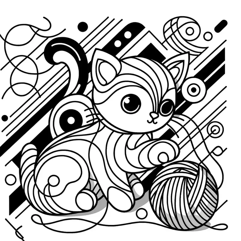 Minimalist Flowing Lines Coloring Pages
