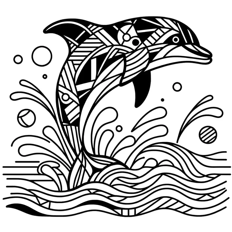 Minimalist Flowing Lines Coloring Pages