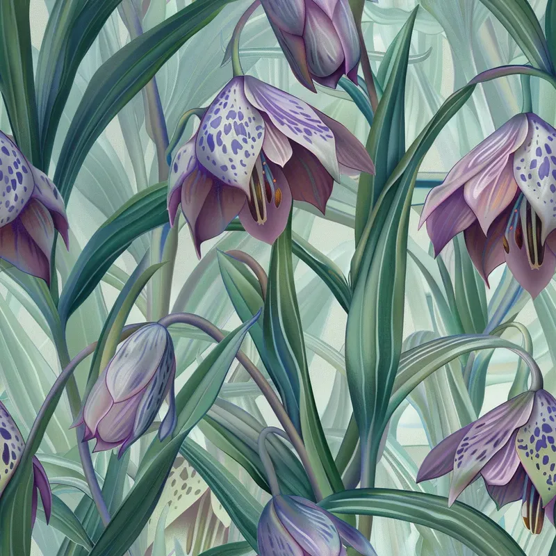 Seamless Artistic Floral Painting Patterns
