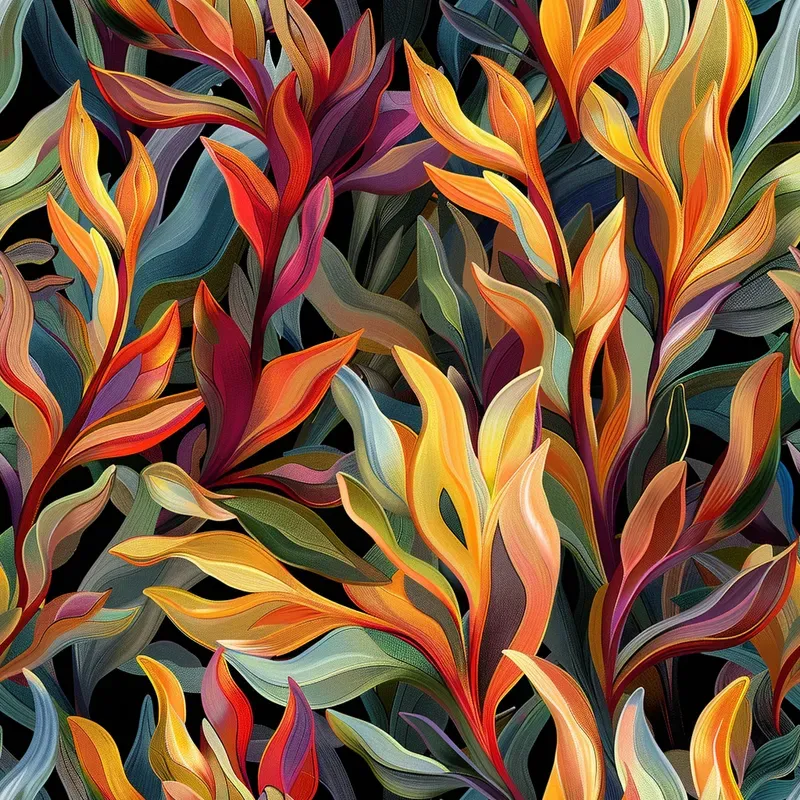 Seamless Artistic Floral Painting Patterns